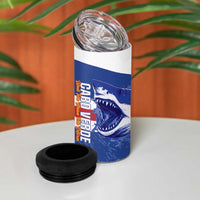 Cape Verde Basketball Custom 4 in 1 Can Cooler Tumbler Come On Blue Sharks - Wonder Print Shop