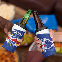 Cape Verde Basketball Custom 4 in 1 Can Cooler Tumbler Come On Blue Sharks - Wonder Print Shop