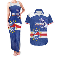 Cape Verde Basketball Custom Couples Matching Tank Maxi Dress and Hawaiian Shirt Come On Blue Sharks - Wonder Print Shop