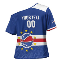 Cape Verde Basketball Custom Cross Shoulder Shirt Come On Blue Sharks - Wonder Print Shop