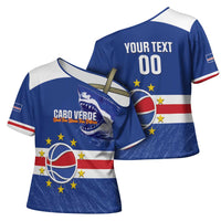 Cape Verde Basketball Custom Cross Shoulder Shirt Come On Blue Sharks - Wonder Print Shop