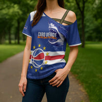 Cape Verde Basketball Custom Cross Shoulder Shirt Come On Blue Sharks - Wonder Print Shop