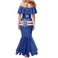 Cape Verde Basketball Custom Family Matching Mermaid Dress and Hawaiian Shirt Come On Blue Sharks - Wonder Print Shop