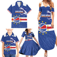 Cape Verde Basketball Custom Family Matching Summer Maxi Dress and Hawaiian Shirt Come On Blue Sharks - Wonder Print Shop