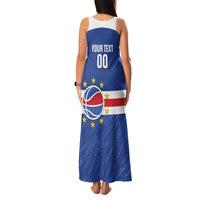 Cape Verde Basketball Custom Family Matching Tank Maxi Dress and Hawaiian Shirt Come On Blue Sharks - Wonder Print Shop