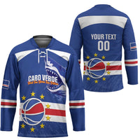 Cape Verde Basketball Custom Hockey Jersey Come On Blue Sharks - Wonder Print Shop