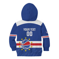 Cape Verde Basketball Custom Kid Hoodie Come On Blue Sharks - Wonder Print Shop