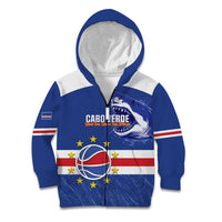 Cape Verde Basketball Custom Kid Hoodie Come On Blue Sharks - Wonder Print Shop