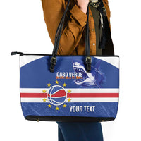 Cape Verde Basketball Custom Leather Tote Bag Come On Blue Sharks - Wonder Print Shop