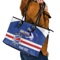 Cape Verde Basketball Custom Leather Tote Bag Come On Blue Sharks - Wonder Print Shop