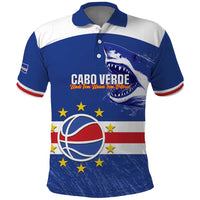 Cape Verde Basketball Custom Polo Shirt Come On Blue Sharks - Wonder Print Shop