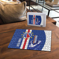 Cape Verde Basketball Custom Puzzle Come On Blue Sharks - Wonder Print Shop