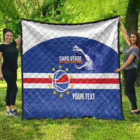 Cape Verde Basketball Custom Quilt Come On Blue Sharks - Wonder Print Shop