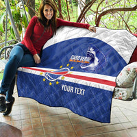 Cape Verde Basketball Custom Quilt Come On Blue Sharks - Wonder Print Shop