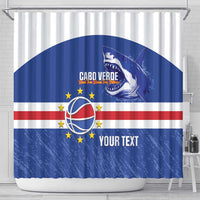 Cape Verde Basketball Custom Shower Curtain Come On Blue Sharks - Wonder Print Shop