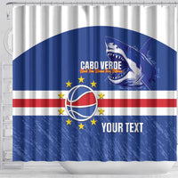 Cape Verde Basketball Custom Shower Curtain Come On Blue Sharks - Wonder Print Shop