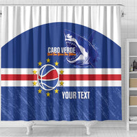 Cape Verde Basketball Custom Shower Curtain Come On Blue Sharks - Wonder Print Shop