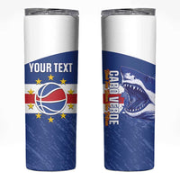 Cape Verde Basketball Custom Skinny Tumbler Come On Blue Sharks - Wonder Print Shop