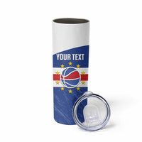 Cape Verde Basketball Custom Skinny Tumbler Come On Blue Sharks - Wonder Print Shop