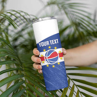 Cape Verde Basketball Custom Skinny Tumbler Come On Blue Sharks - Wonder Print Shop
