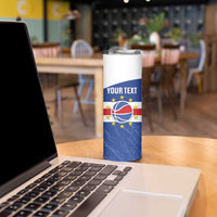 Cape Verde Basketball Custom Skinny Tumbler Come On Blue Sharks - Wonder Print Shop