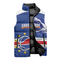 Cape Verde Basketball Custom Sleeveless Puffer Jacket Come On Blue Sharks - Wonder Print Shop