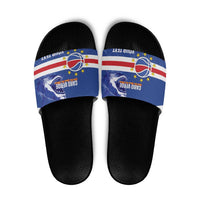 Cape Verde Basketball Custom Slide Sandals Come On Blue Sharks - Wonder Print Shop