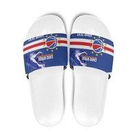 Cape Verde Basketball Custom Slide Sandals Come On Blue Sharks - Wonder Print Shop