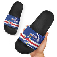 Cape Verde Basketball Custom Slide Sandals Come On Blue Sharks - Wonder Print Shop