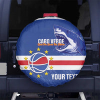 Cape Verde Basketball Custom Spare Tire Cover Come On Blue Sharks - Wonder Print Shop