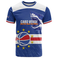 Cape Verde Basketball Custom T Shirt Come On Blue Sharks - Wonder Print Shop