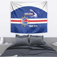 Cape Verde Basketball Custom Tapestry Come On Blue Sharks - Wonder Print Shop