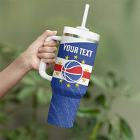 Cape Verde Basketball Custom Tumbler With Handle Come On Blue Sharks - Wonder Print Shop