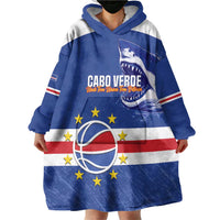Cape Verde Basketball Custom Wearable Blanket Hoodie Come On Blue Sharks - Wonder Print Shop