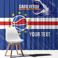 Cape Verde Basketball Custom Window Curtain Come On Blue Sharks - Wonder Print Shop