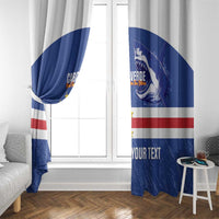 Cape Verde Basketball Custom Window Curtain Come On Blue Sharks - Wonder Print Shop