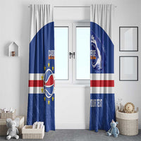 Cape Verde Basketball Custom Window Curtain Come On Blue Sharks - Wonder Print Shop