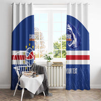 Cape Verde Basketball Custom Window Curtain Come On Blue Sharks - Wonder Print Shop