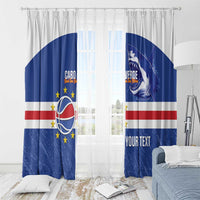 Cape Verde Basketball Custom Window Curtain Come On Blue Sharks - Wonder Print Shop