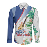 Cavaquinho Cabo Verde Long Sleeve Button Shirt Cape Verdean Instrument Tropical Sea Turtle
