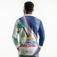 Cavaquinho Cabo Verde Long Sleeve Polo Shirt Cape Verdean Instrument Tropical Sea Turtle