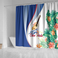 Cavaquinho Cabo Verde Shower Curtain Cape Verdean Instrument Tropical Sea Turtle
