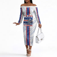 Accordion Gaita Cabo Verde Off The Shoulder Long Sleeve Dress Cape Verdean Instrument Cute Manatee