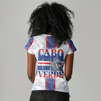 Accordion Gaita Cabo Verde Women V-Neck T-Shirt Cape Verdean Instrument Cute Manatee