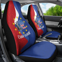 Santo Antao Cabo Verde Car Seat Cover Map With Me Maia Statue African Pattern