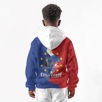 Santo Antao Cabo Verde Kid Hoodie Map With Me Maia Statue African Pattern