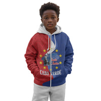 Santo Antao Cabo Verde Kid Hoodie Map With Me Maia Statue African Pattern