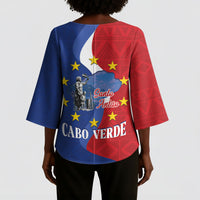 Santo Antao Cabo Verde Kimono Sleeve Blouse Map With Me Maia Statue African Pattern