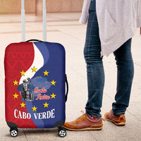 Santo Antao Cabo Verde Luggage Cover Map With Me Maia Statue African Pattern