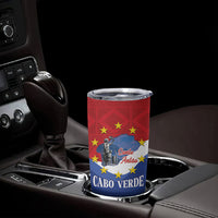 Santo Antao Cabo Verde Tumbler Cup Map With Me Maia Statue African Pattern